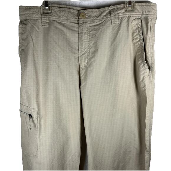Columbia Mens Pants 36x32 Khaki Rip Stop Zip Pocket Outdoor Hiking utility - Picture 1 of 12